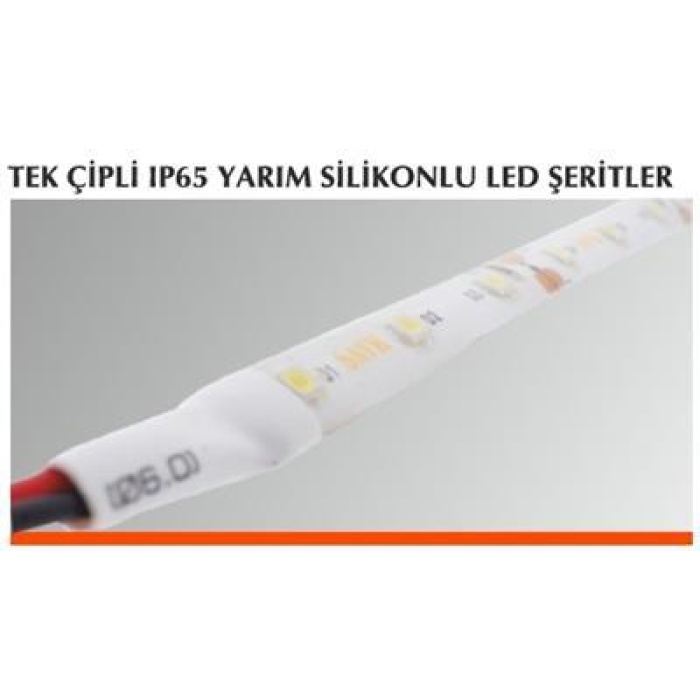 Şavk Tek Çipli IP65 Yarım Silikonlu Şerit Led 60 Led Mavi