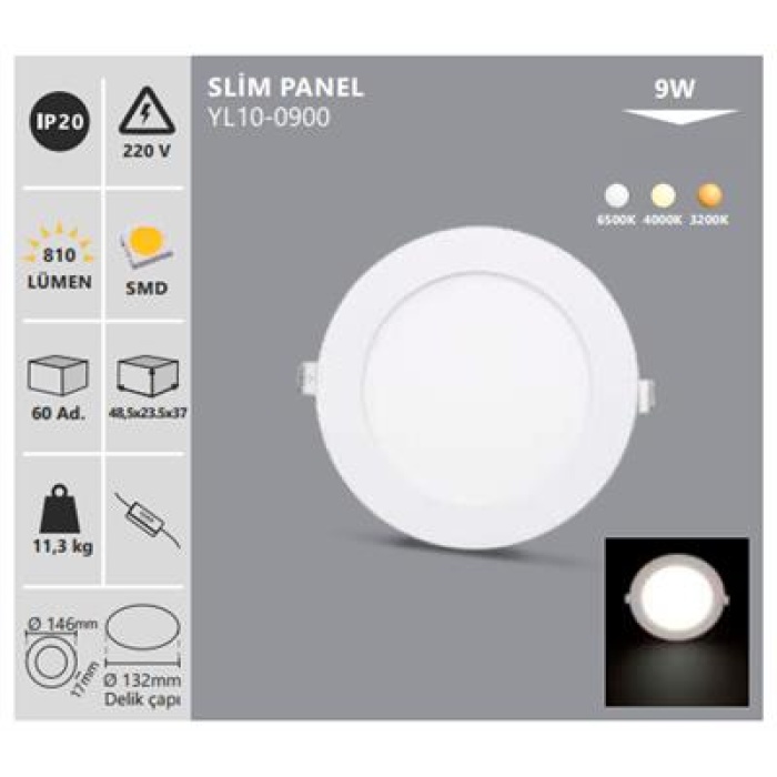 Noas 9W Led Slim Panel