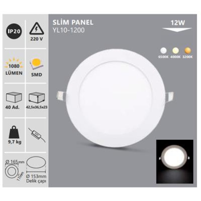 Noas 12W Led Slim Panel