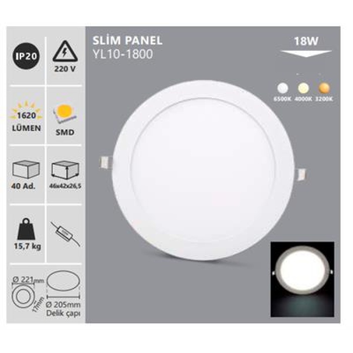 Noas 18W Led Slim Panel