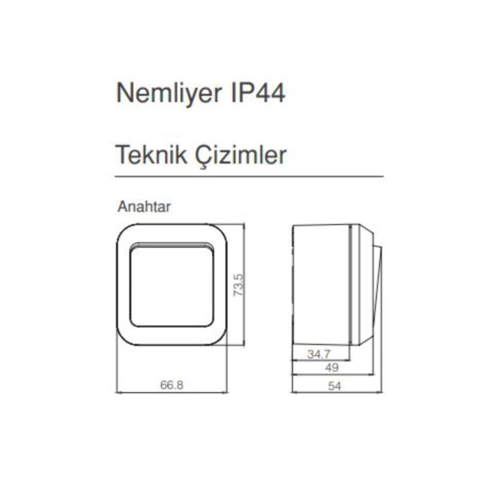 Sıva Üstü Nemliyer Ip44 Komütatör