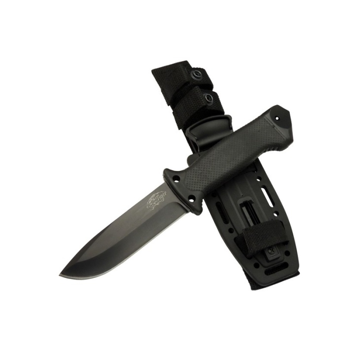 Columbia Tiger Tactical HTM 3321 A Siyah Outdoor / Survival Bıçak 27cm - Kauçuk Sap, Kılıflı, Kutulu