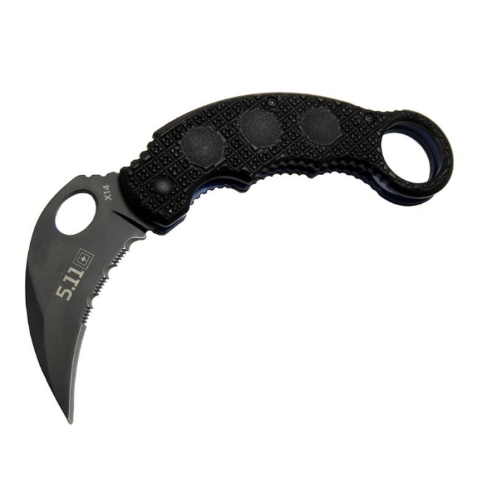 X14 5.11 Siyah Karambit Koleksiyon Çakı 16 cm - Plastik Sap