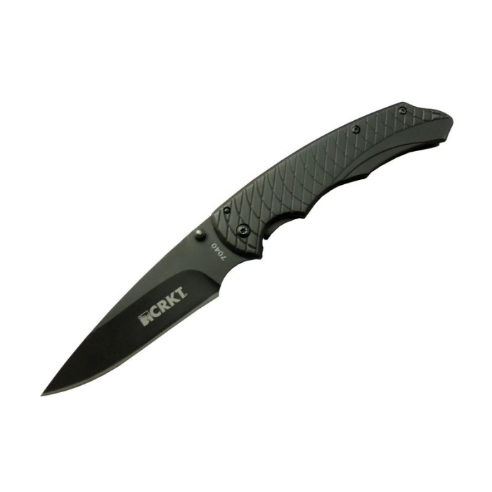 CRKT CR 7040 Siyah Kamp Çakı Metal 22 cm - Metal Saplı, Otomatik, Kılıflı, Kutulu