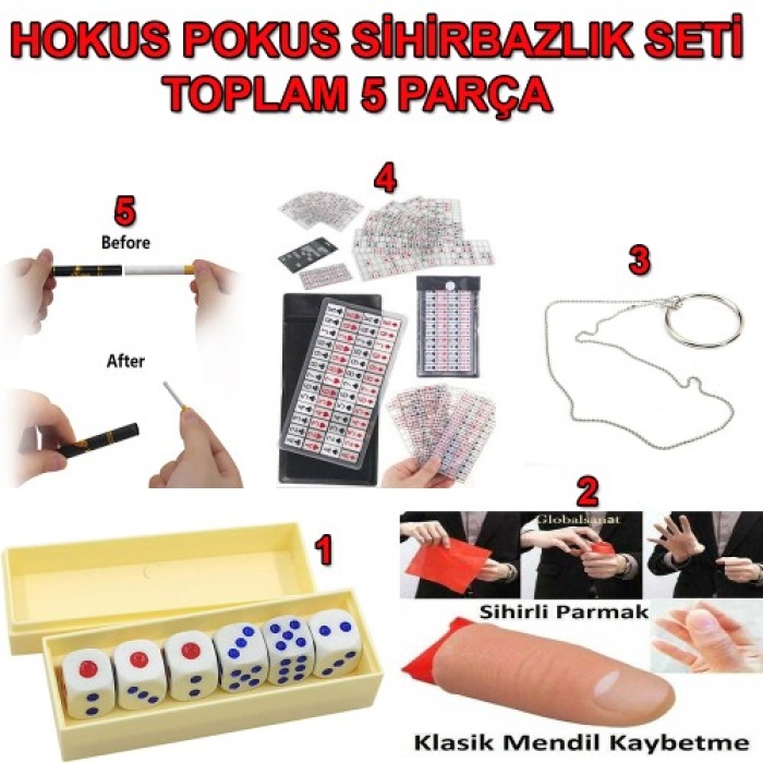 Hokus Pokus Sihirbazlık Seti 5 Parçalık Set