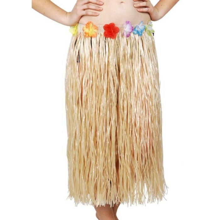 Hawaii Tarzı Hula Eteği – 60 cm Hasır Naturel Etek