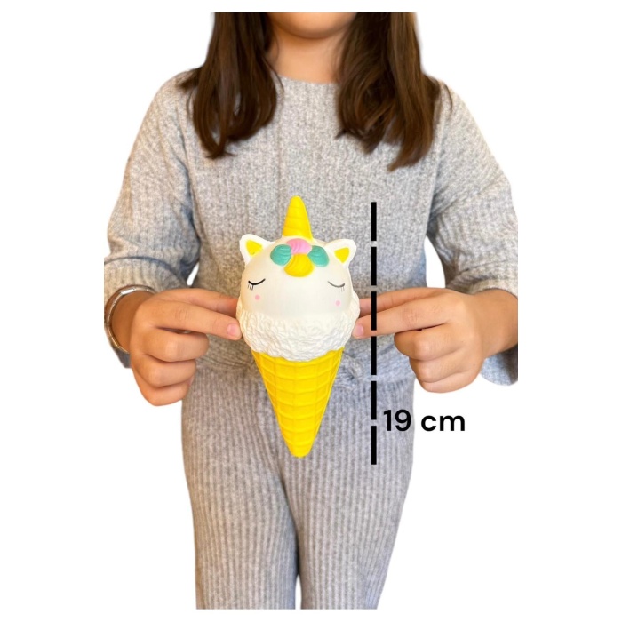 squishy unicorn dondurma sık bırak stres atıcı oyuncak 19cm sukuşi