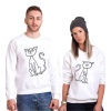 Tshirthane Cats Love Sevgili Kombinleri Sweatshirt Kombini