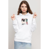 Blackpink Minimalist Beyaz Kadın 3ip Kapşonlu Sweatshirt