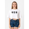 Eat Sleep Anime Beyaz Kadın Crop Tshirt