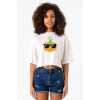 Cool Pumpkin Beyaz Kırçıllı Kadın Crop Tshirt