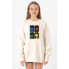 Erased Anime All Main Character Minimal Colorful Art Ekru Kadın 2ip Sweatshirt