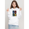 Erased Anime All Main Character Minimal Colorful Art Beyaz Kadın 3ip Kapşonlu Sweatshirt