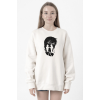 Erased Anime Black White Silhoette Beyaz Kadın 2ip Sweatshirt