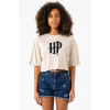 HP Logo Bej Kadın Crop Tshirt