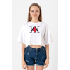 Hunter x Hunter Anime Logo Beyaz Kadın Crop Tshirt