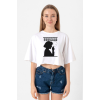 Pulp Fiction Mia Wallace Goddamn Beyaz Kadın Crop Tshirt