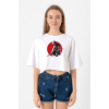 Rurouni Kenshin Samurai Logo Beyaz Kadın Crop Tshirt