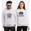 Tshirthane Taç King Queen Sevgili Kombinleri Kapüşonlu Çift Kombini