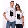 Tshirthane Angel Cat Devil Cat Sevgili Kombinleri Tshirt Çift Kombini