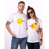 Tshirthane Pacman Kalp Sevgili Kombinleri Tshirt Çift Kombini