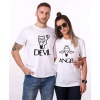 Tshirthane Devil Angel Sevgili Kombinleri Tshirt Çift Kombini