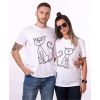 Tshirthane Cats Love Sevgili Kombinleri Tshirt Çift Kombini