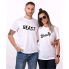 Tshirthane Beast Beauty  Sevgili Kombinleri Tshirt Çift Kombini