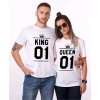 Tshirthane King 01 Queen Sevgili Kombinleri Tshirt Çift Kombini