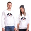 Tshirthane Infinity Sonsuz Aşk Sevgili Kombinleri Sweatshirt Çift Kombini