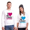 Tshirthane I My Crazy Boyfriend Sevgili Kombinleri Sweatshirt Çift Kombini