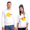 Tshirthane Pacman Kalp Sevgili Kombinleri Sweatshirt Çift Kombini