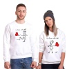 Tshirthane I Love With Sevgili Kombinleri Sweatshirt Çift Kombini