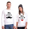 Tshirthane Mr.Mrs Glasses  Sevgili Kombinleri Sweatshirt Çift Kombini