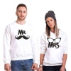 Tshirthane Mr. Mrs. Bıyık Gözlük Sevgili Kombinleri Sweatshirt Çift Kombini