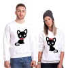 Tshirthane Kedi  Sevgili Kombinleri Sweatshirt Çift Kombini