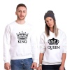 Tshirthane Taç King Queen Sevgili Kombinleri Sweatshirt Çift Kombini