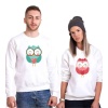 Tshirthane Owl Baykuş  Sevgili Kombinleri Sweatshirt Çift Kombini