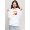 24 Şampiyonluk Beyaz Kadın 3ip Kapşonlu Sweatshirt