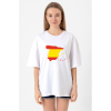 Euro 24 Spain Beyaz Kadın Oversize Tshirt