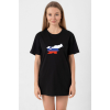 Euro 24 Slovenia Siyah Kadın Oversize Tshirt