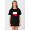 Euro 24 Poland Siyah Kadın Oversize Tshirt