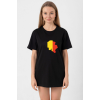 Euro 24 Belgium Siyah Kadın Oversize Tshirt