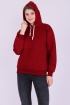 Bordo Basic Oversize Kadın Kapüşonlu Hoodie 3 iplik Sweatshirt