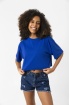 Basic Saks Mavi Oversize Crop Tshirt