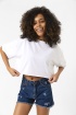 Basic Beyaz Oversize Crop Tshirt