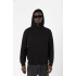 Siyah Basic Oversize Erkek Kapüşonlu Hoodie 3 iplik Sweatshirt