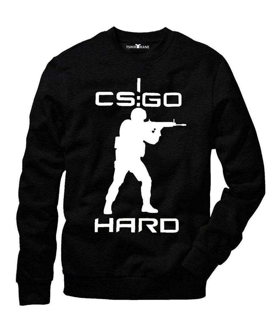 Tshirthane CSGO Hard Erkek Uzun Kollu Bisiklet Yaka Sweatshirt Sw