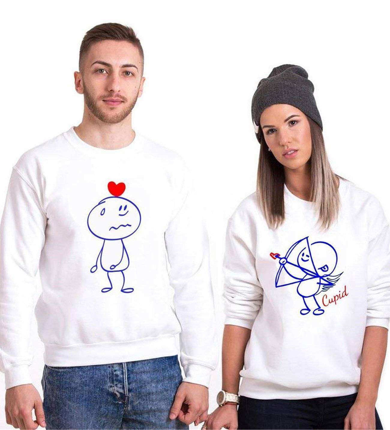 Tshirthane Cupid Sevgili Kombinleri Sweatshirt Kombini