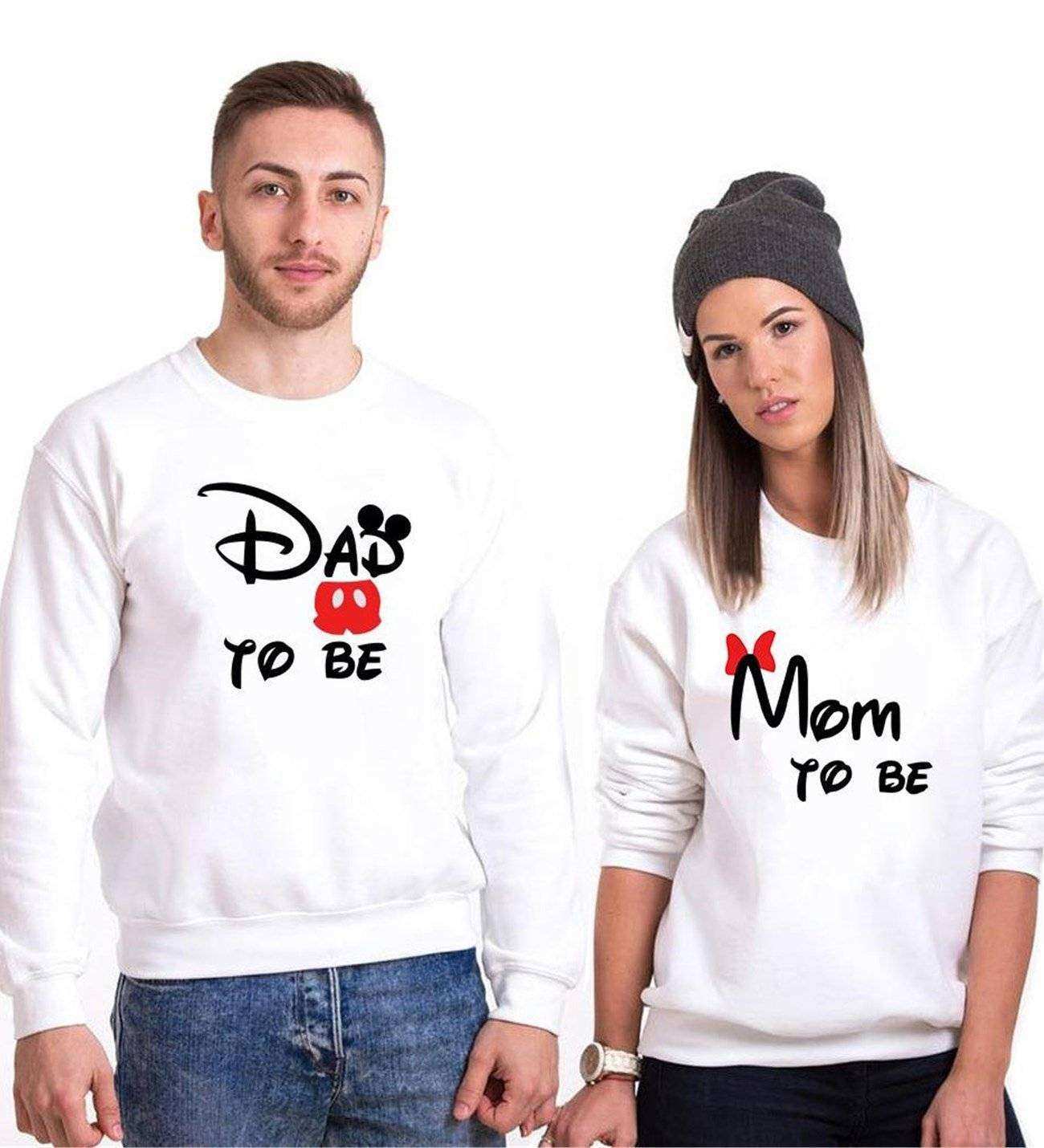 Tshirthane Dad Mom To Be Sevgili Kombinleri Sweatshirt Kombini